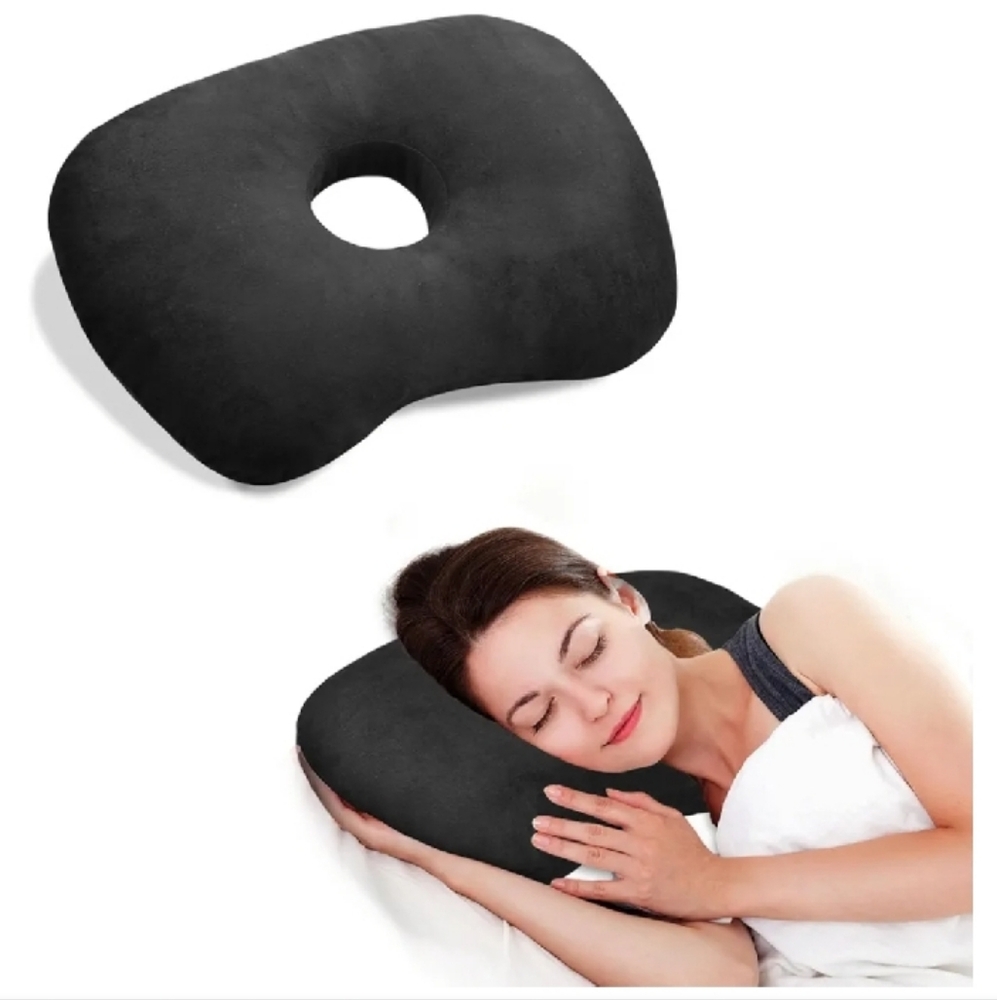 Black Velvet Curved Side Pillow